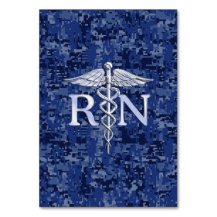 Numeração De Mesa Enfermeiro Registrado RN Caduceus no Marinho Camo