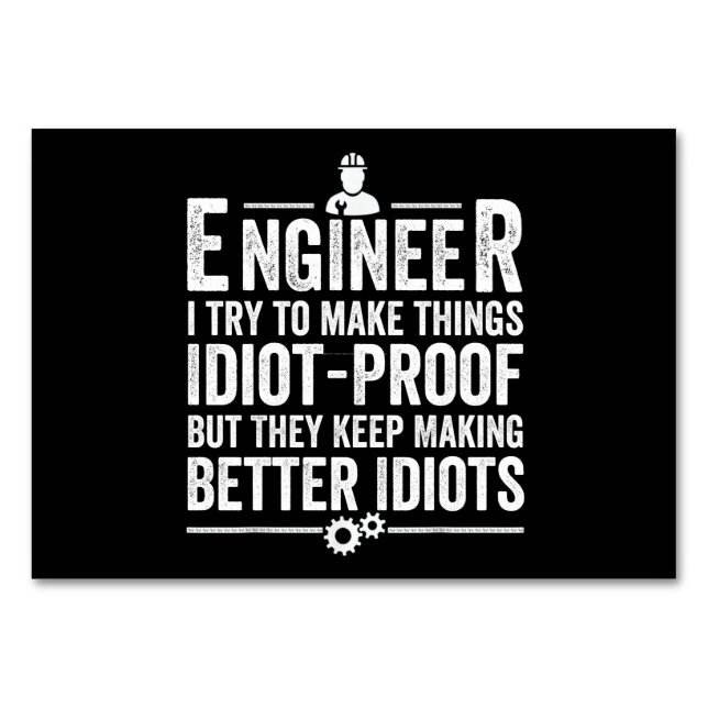 Numeração De Mesa Engenheiro Tento Fazer Coisas Idiotas (Frente)