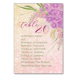 Numeração De Mesa Entardecer Rosa Blush Transparente laço e Bouquet