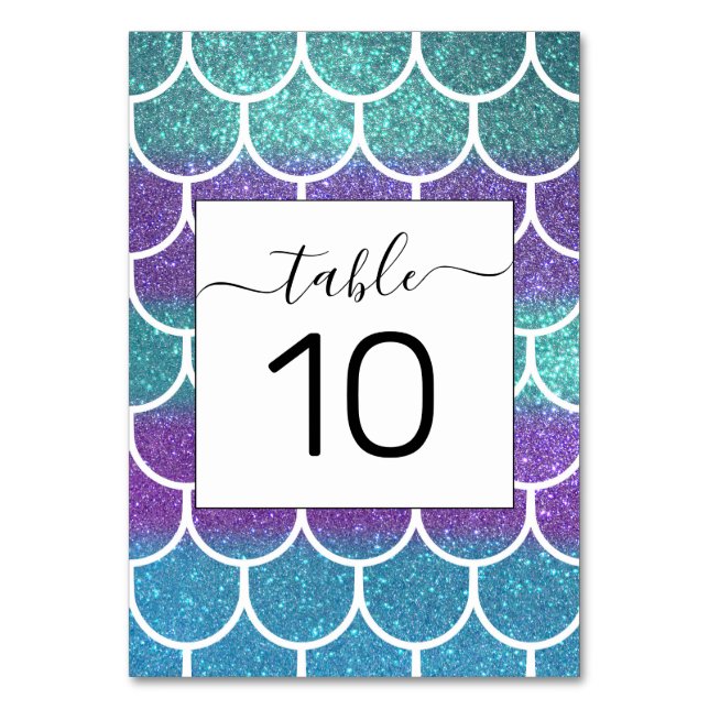 Numeração De Mesa Escalas de Scallop De Sereia Com Lente Roxa (Frente)