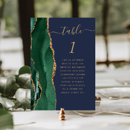 Numeração De Mesa Esmeralda Verde Dourado Ágata Azul Marinho Casamen