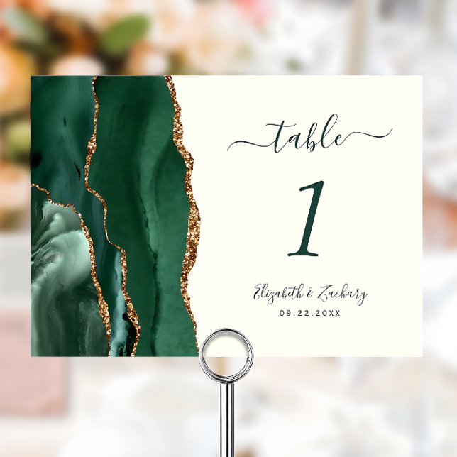 Numeração De Mesa Esmeralda Verde Ouro Ágata Marfim Casamento (Criador carregado)
