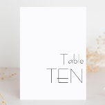 Numeração De Mesa Espelhamento branco preto minimalista TEN<br><div class="desc">Moderno Mínimo Negra Branca Branca com Tipografia Negra Numero de Tabela RTE Nupcial</div>
