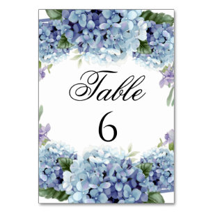 Numeração De Mesa Esquece-Me-Não-Flores Casamento Elegante De Aquare