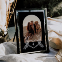 Esqueleto Gótico Arch Números de Tabela Fotográfic