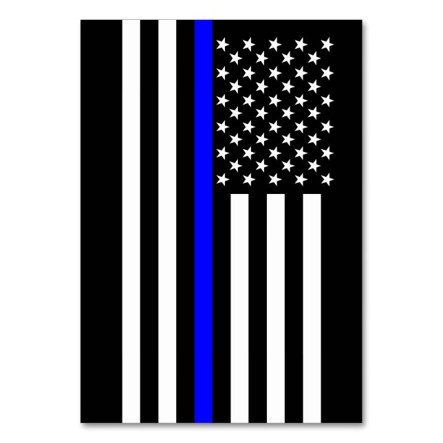 Numeração De Mesa Estilo Americano Thin Blue Line (Frente)