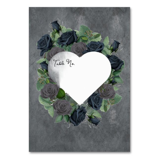 Numeração De Mesa Estilo Gótico Floral Negro (Frente)