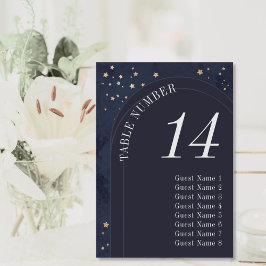 Numeração De Mesa Estrelas Douradas Celestiais Modernas e Casamento