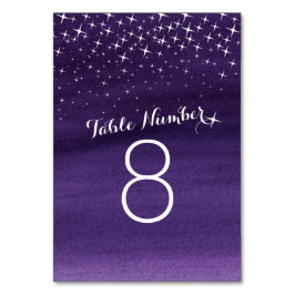 Numeração De Mesa Estrelas pintadas céu roxo Números de mesas de cas