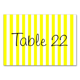 Numeração De Mesa Estrias Amarelas