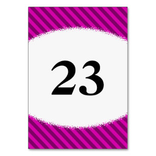 Numeração De Mesa Estrias Diagonais Rosa/Púrpura + Forma de Tabuleir