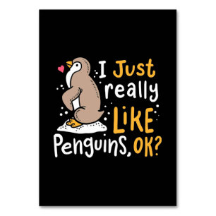 Numeração De Mesa Eu Gosto Muito De Pinguins.