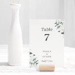 Numeração De Mesa Eucalyptus Cotton | White Modern v2 Número da Tabe<br><div class="desc">Este número da mesa v2 branco branco de algodão do eucalipto é perfeito para o seu casamento moderno. Este design apresenta o eucalipto verde com flancos brancos de algodão em um fundo branco e marinho e um roteiro de caligrafia preta em um layout clássico moderno e tradicional. Por favor, sinta-se...</div>