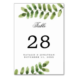 Numeração De Mesa Eucalyptus Foliage Watercolor Número De Casamento