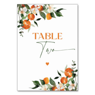 Numeração De Mesa Eucalyptus oranges citrinos quadro número dois