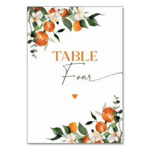 Numeração De Mesa Eucalyptus oranges citrinos quadro número quatro