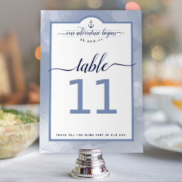 Numeração De Mesa #Evento de Casamento com Aquarela Azul Aço da Mari