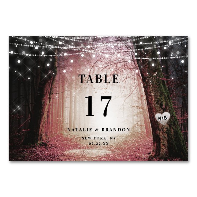 Numeração De Mesa Evermore | Floresta de Fada Encantada | Casamento  (Frente)