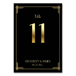 Numeração De Mesa Excelente Gatsby Art Deco Tabela Número 11 Preto D
