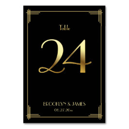 Numeração De Mesa Excelente Gatsby Art Deco Tabela Número 24 Preto D