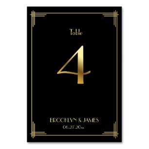 Numeração De Mesa Excelente Gatsby Art Deco Table Número 4 Dourado P