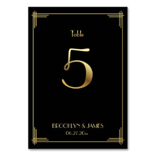 Numeração De Mesa Excelente Gatsby Art Deco Table Número 5 Dourado P