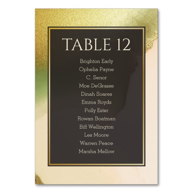 Numeração De Mesa Fab Chartreuse 🤵 Arranjo e Na moda (Frente)