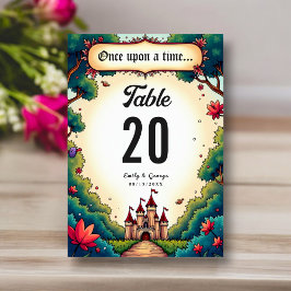 Numeração De Mesa Fairytale Uma Vez Em Um Casamento De Woodland Cast