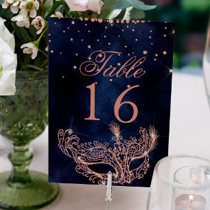 Numeração De Mesa faíscas elegantes de glitter rosa mascarada com má