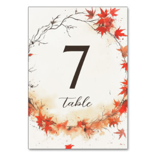 Numeração De Mesa Fall Wreath da Aquarela