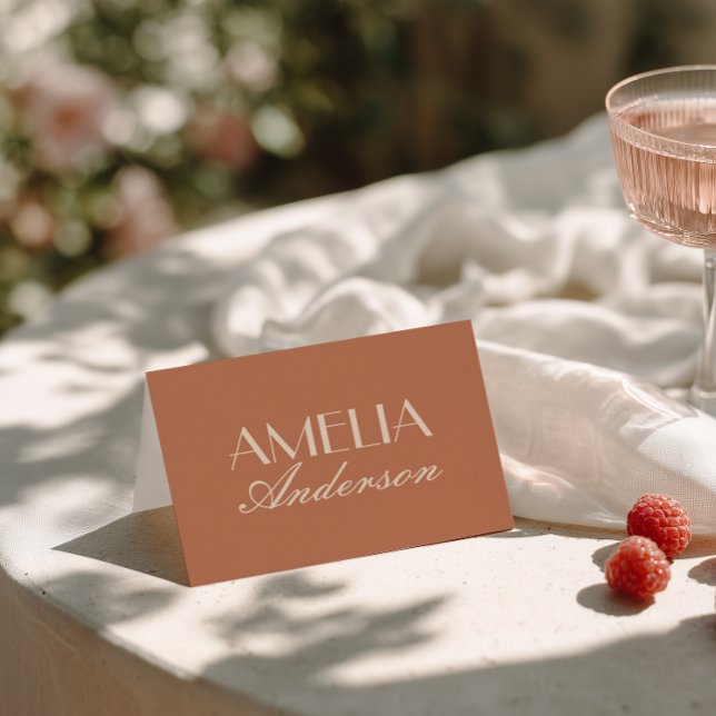 Numeração De Mesa Fancy Terracotta Old Money Wedding Place Cards (Criador carregado)