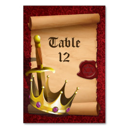 Numeração De Mesa Fantasy Knight Sword Medieval Times Bar Mitzvah