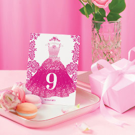 Numeração De Mesa Fashion Rosa Sonho Princesa Gown Quinceanera