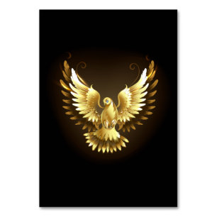 Numeração De Mesa Faux Gold Foil Peace Dove em Preto