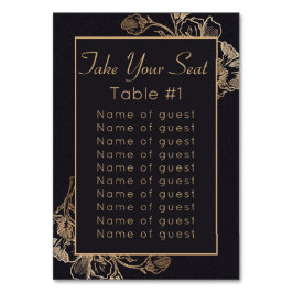 Numeração De Mesa Faux Metallic Floral Design Wedding