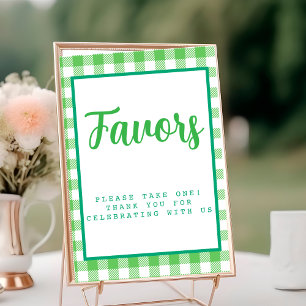 Numeração De Mesa Favoritos Bright Green Gingham