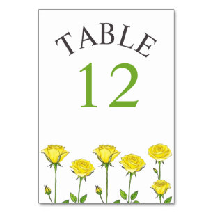 Numeração De Mesa Febre amarela floresce romântico casamento floral