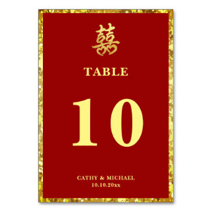 Numeração De Mesa Felicidade dupla do casamento chinês coração verme