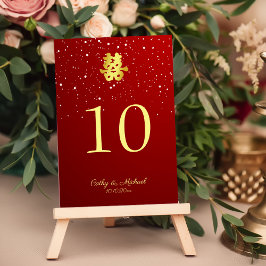 Numeração De Mesa Felicidade dupla em floco de neve de casamento chi