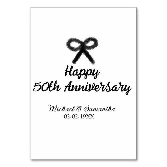 Numeração De Mesa Feliz 50º aniversário adicionar nome do casal data (Frente)