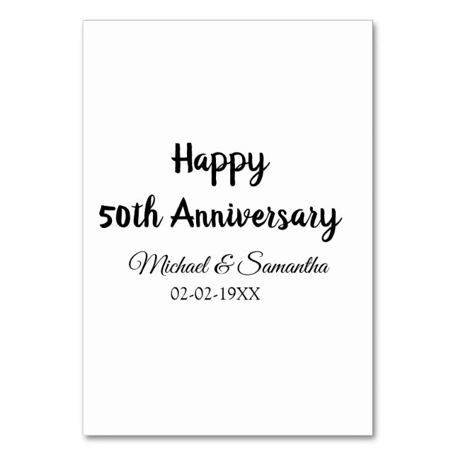 Numeração De Mesa Feliz 50º aniversário adicionar nome do casal data (Frente)