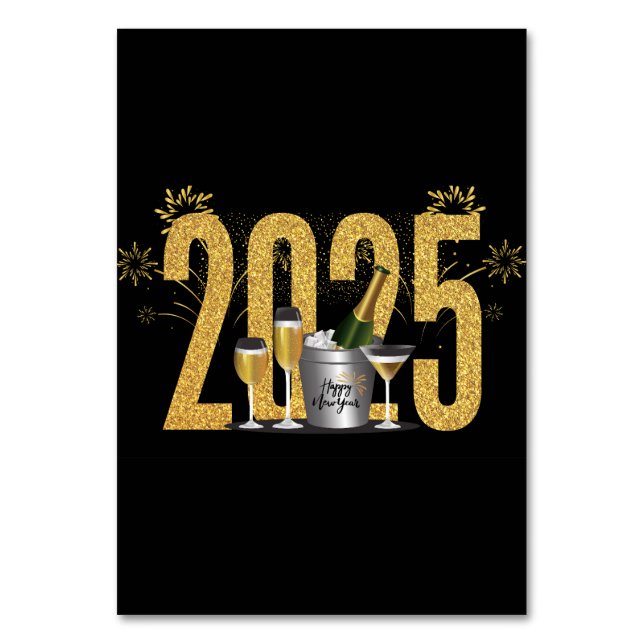 Numeração De Mesa Feliz ano novo - Placa de Local (Frente)