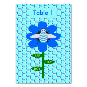 Numeração De Mesa Feliz Dia da Abelha, Garoto Azul, Bumblebee Person