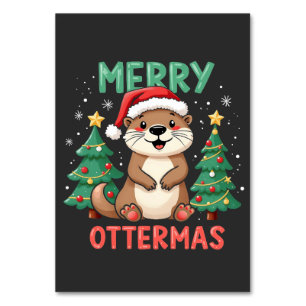 Numeração De Mesa Feliz Ottermas Engraçada Ottermas Amantes de Natal
