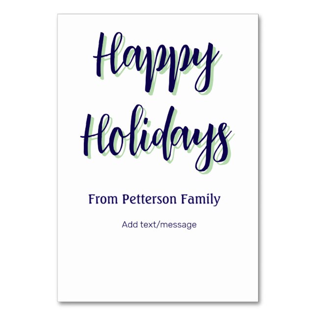 Numeração De Mesa Felizes feriados azuis na moda (Frente)