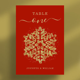 Numeração De Mesa Feriado de Natal Dourado Vermelho