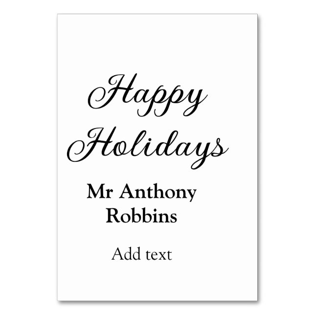 Numeração De Mesa Feriados felizes adicionam nome data ano simples m (Frente)