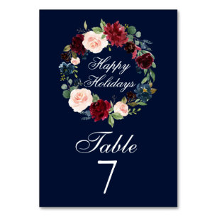 Numeração De Mesa Feriados Felizes Elegantes de Wreath Floral da Wat
