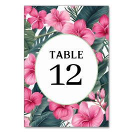 Numeração De Mesa Férias Tropicais Rosa Floral Estampa Casamento