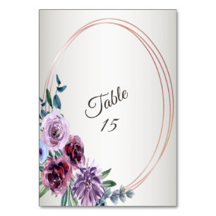 Numeração De Mesa Festa de Casamento Floral Geométrica Aquarela Rosa